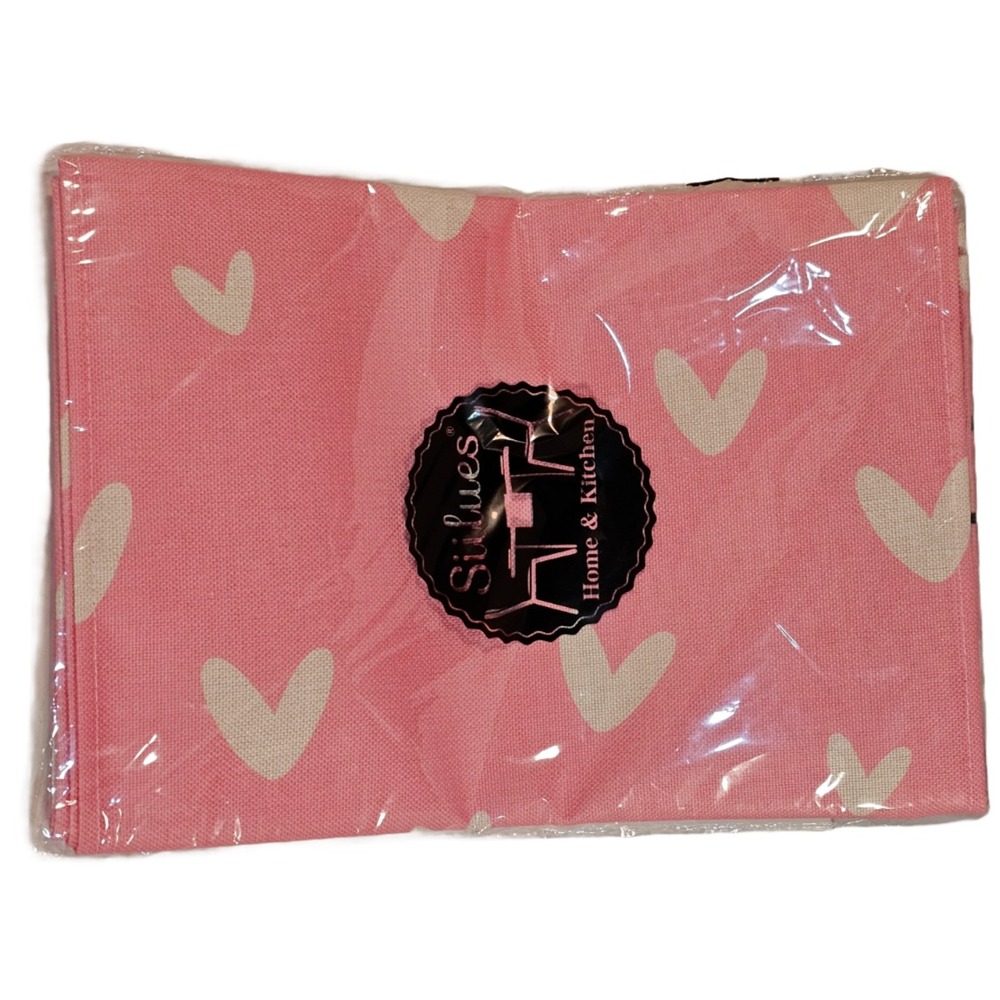 Valentines Day Table Runner 13" x 72" Heart Love Pink Seasonal Indoor Outdoor - Picture 2 of 3